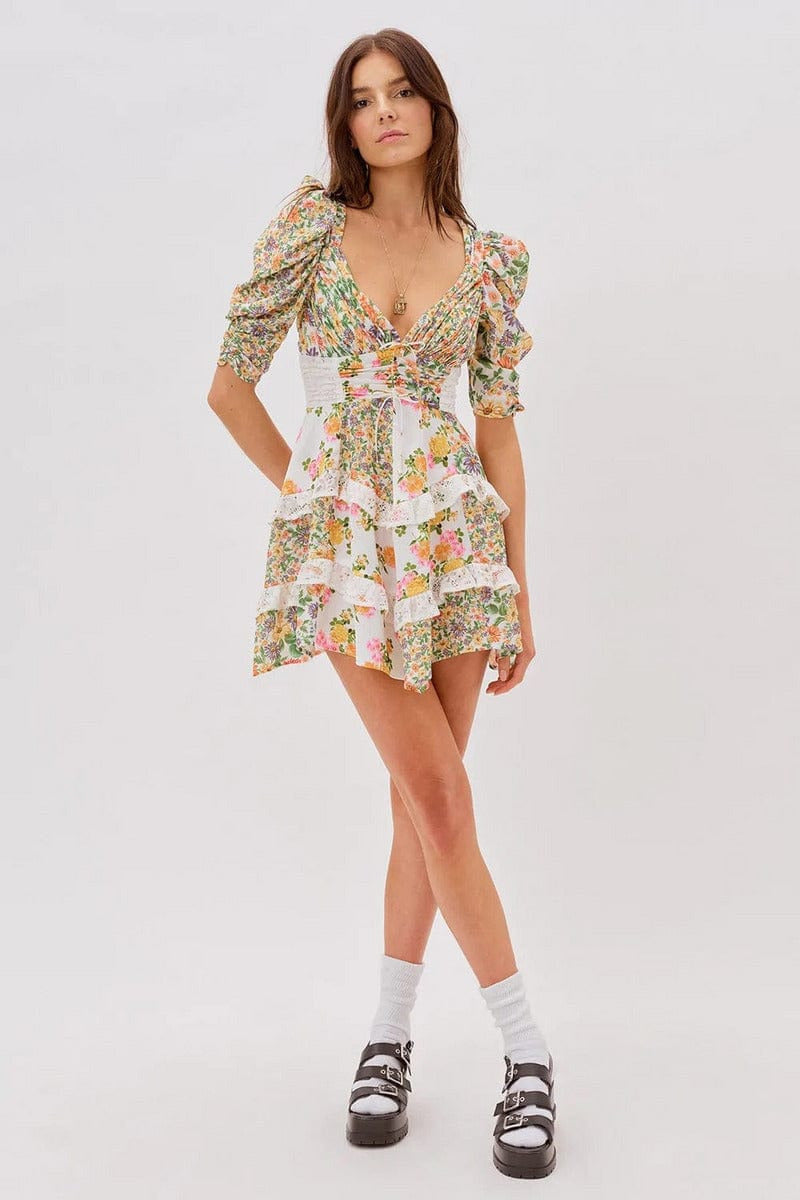 For Love & Lemons Rosalyn Mini Dress