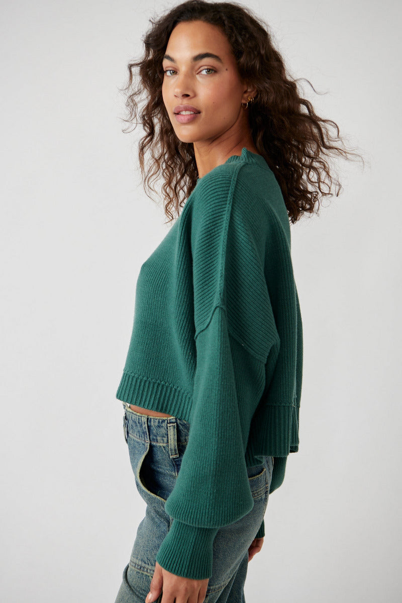 Free People Free People Easy Street Crop Pullover - Hunger Green